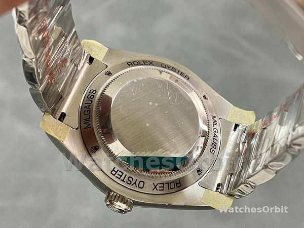 Replica Rolex Milgauss 40mm Heren-116400GV-Roestvrij Staal-Zwarte Wijzerplaat Zwart