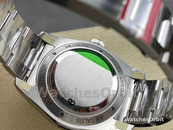 Replica Rolex Milgauss 40 mm Uomo-116400GV-Acciaio inossidabile-Z-Comparatore blu Z-blu