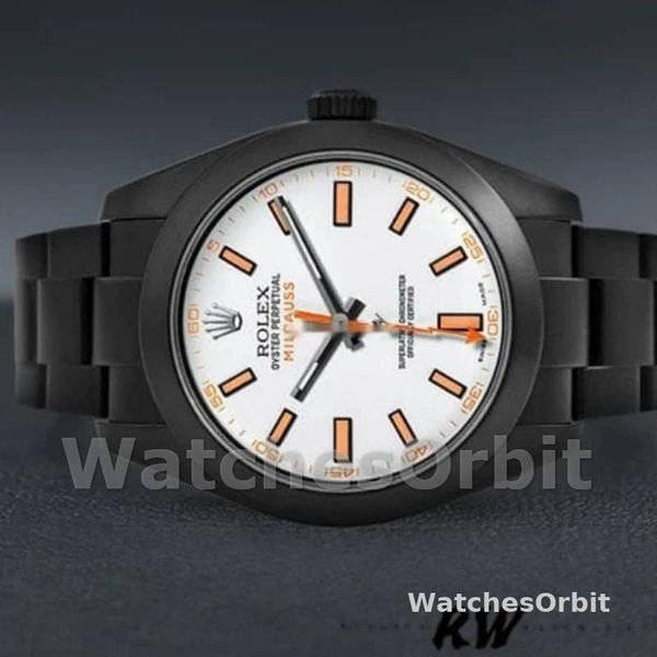 Replica Rolex Milgauss 40mm Heren-PR116610-Roestvrij Staal-Witte Wijzerplaat Zwart