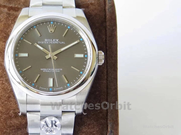 Replica Rolex Oyster Perpetual-114300 0001 da uomo, 39 mm, grigio