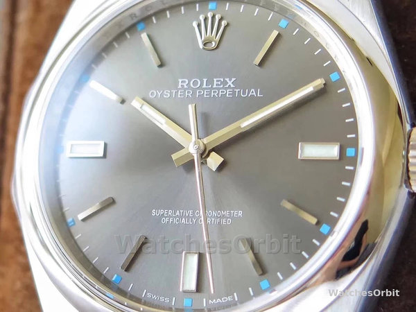 Replica Rolex Oyster Perpetual-114300 0001 da uomo, 39 mm, grigio