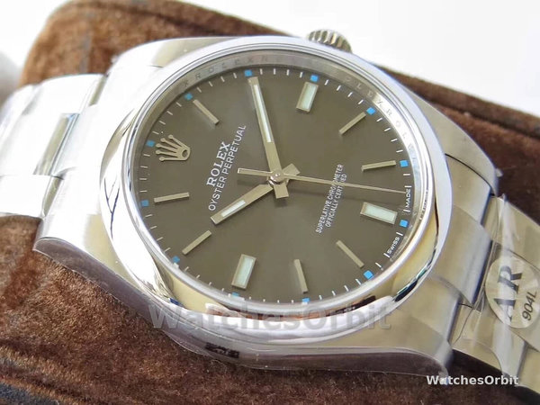 Replica Rolex Oyster Perpetual-114300 0001 da uomo, 39 mm, grigio