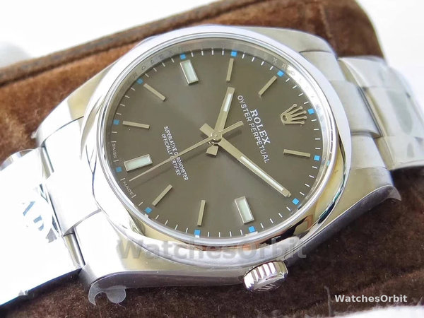 Replica Rolex Oyster Perpetual-114300 0001 da uomo, 39 mm, grigio