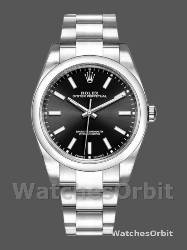 Rolex Oyster Perpetual 114300 Black Dial 39mm Mens Replica Watch
