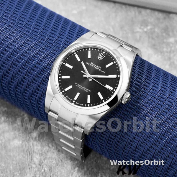 Replica Rolex Oyster Perpetual 39 mm Uomo-114300-Comparatore nero Nero