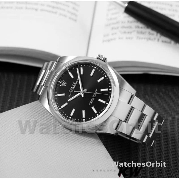 Mens Rolex Oyster Perpetual 39mm Mens-114300-Black Dial Black Replica Image