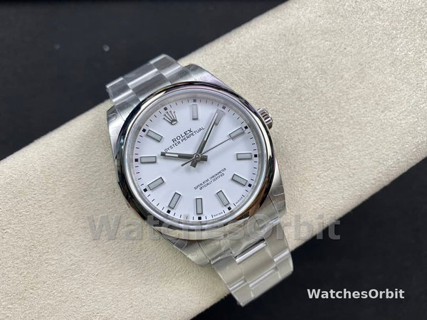 Mens Rolex Oyster Perpetual 39mm Mens-114300-White Dial White Replica Image