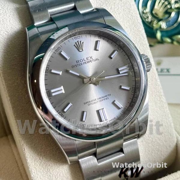 Replica Rolex Oyster Perpetual 36 mm Unisex-116000-Rhodium Quadrante grigio Unisex-116000-Rhodium Quadrante grigio