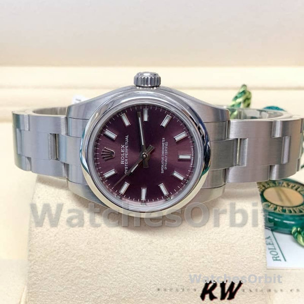 Womens Rolex Oyster Perpetual 26mm Womens-176200-Grape Red Dial Grape Red Replica Image