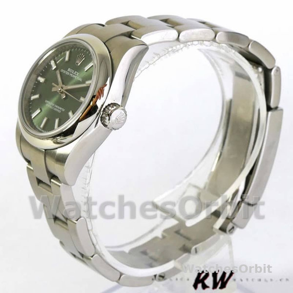 Replique Rolex Oyster Perpetual 26mm Femmes-176200 Cadran vert olive-Bracelet d'huître Vert