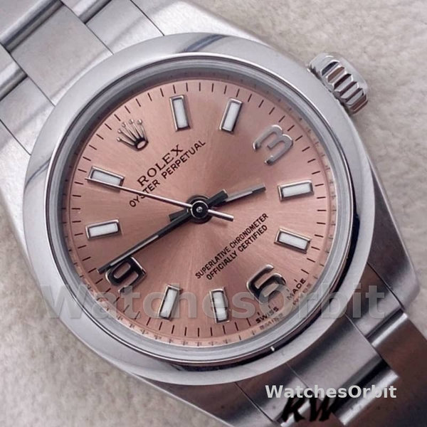 Rolex Oyster Perpetual 176200 Pink Dial Domed Bezel 26MM Lady Replica Watch