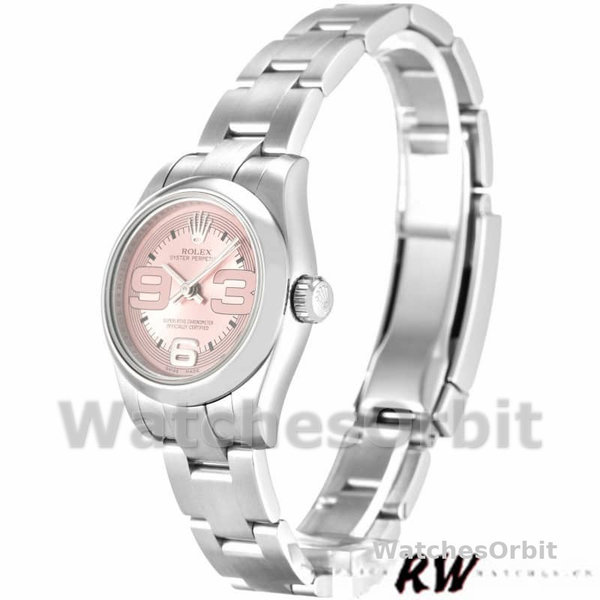 Women's Rolex Oyster Perpetual 26mm Women's-176200-Pink Maxi Arabic Dial Pink