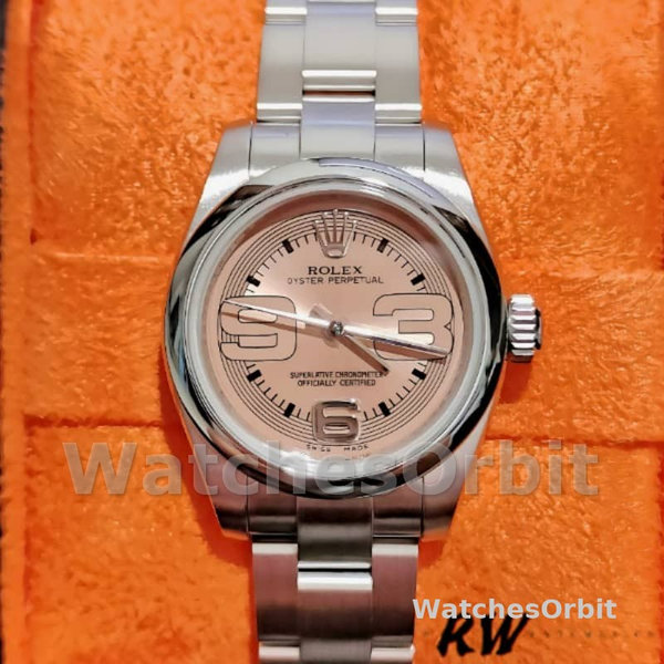Rolex Oyster Perpetual 176200 Pink Maxi Arabic Dial 26MM Lady Replica Watch