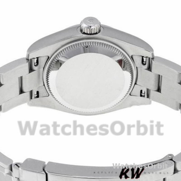 Womens Rolex Oyster Perpetual 26mm Womens-176200-Rhodium Grey Roman Numeral Dial Grey<br /> Replica Watch Image