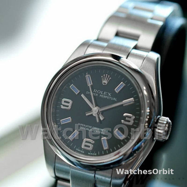 Women's Rolex Oyster Perpetual 26mm Women's-176200-Stainless Steel-Blue Index Dial Blue