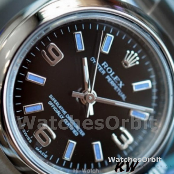 Womens Rolex Oyster Perpetual 26mm Womens-176200-Stainless Steel-Blue Index Dial Blue Replica Image