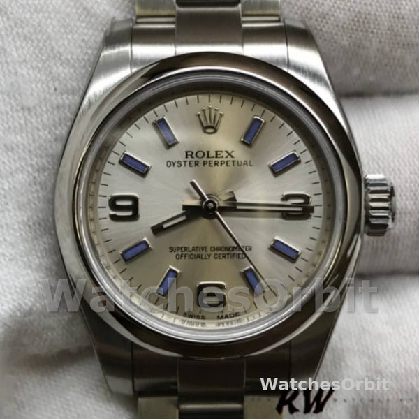 Women's Rolex Oyster Perpetual 26mm Women's-176200-Stainless Steel-Silver Dial Silver
