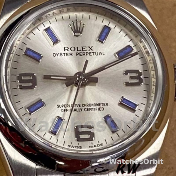 Rolex Oyster Perpetual 176200 Stainless Steel Silver Dial 26MM Lady Replica Watch