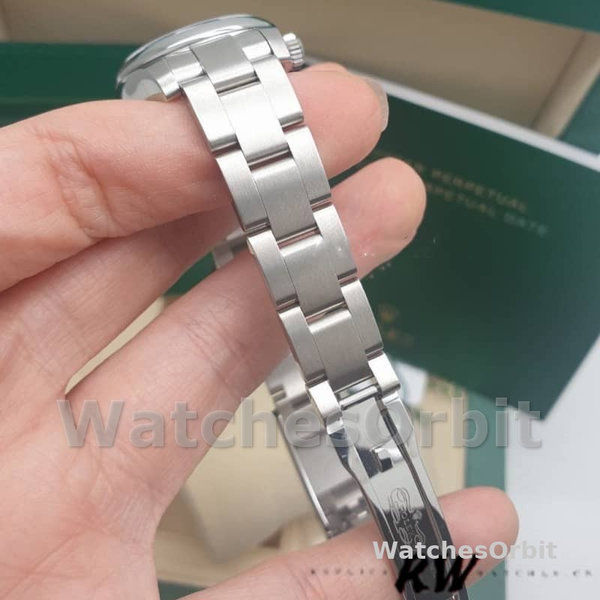 Womens Rolex Oyster Perpetual 26mm Womens-176200-Stainless Steel-White Dial White Replica Watch Image