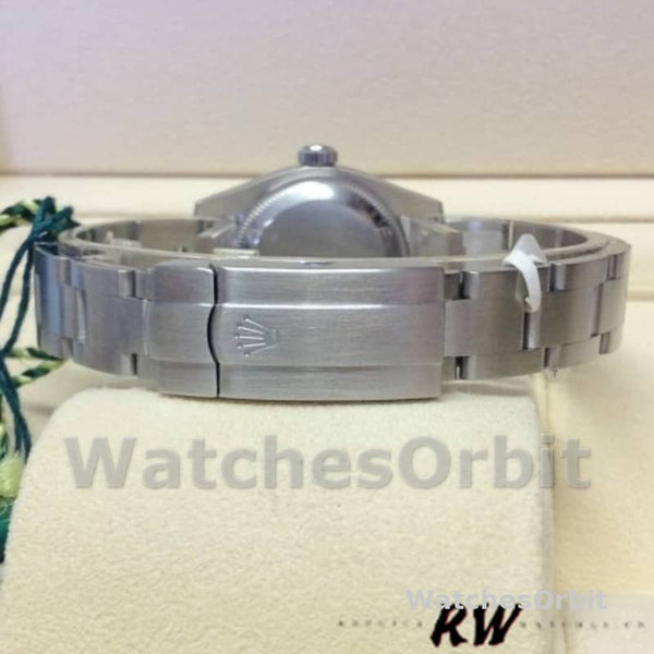 Womens Rolex Oyster Perpetual 26mm Womens-176200-Stainless Steel-White Dial White Replica Watch Image