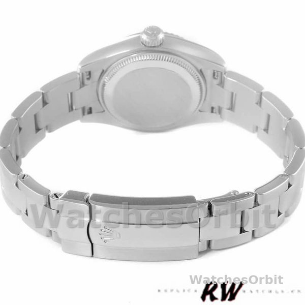 Replique Rolex Oyster Perpetual 26mm Femme-176234-Noir Cadran Romain & Diamant Noir