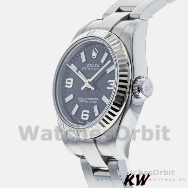 Rolex Oyster Perpetual 176234 Fluted Bezel Black Arabic Dial 26MM Lady Replica Watch