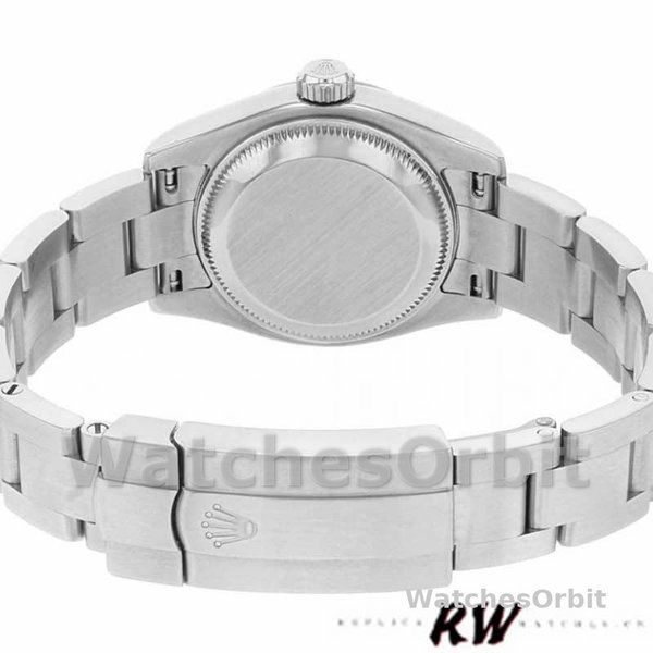 Replique Rolex Oyster Perpetual 26mm Femmes-176234-Cerclage cannelé-Cadran bleu Bleu