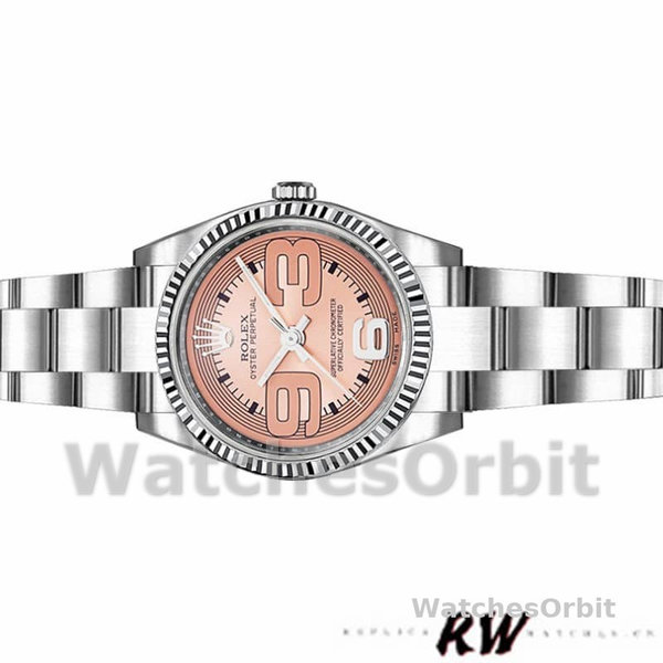 Replique Rolex Oyster Perpetual 26mm Femme-176234-Pink Maxi Arabic Numerals Dial Rose