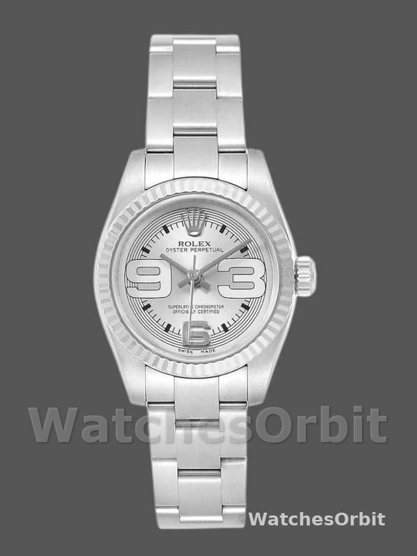 Rolex Oyster Perpetual 176234 Silver Maxi Arabic Dial 26mm Lady Replica Watch