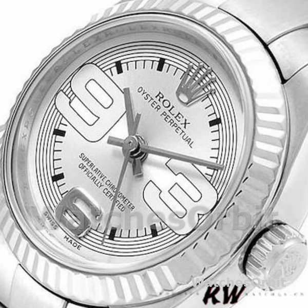 Replique Rolex Oyster Perpetual 26mm Femme-176234-Silver Maxi Arabic Dial Argenté