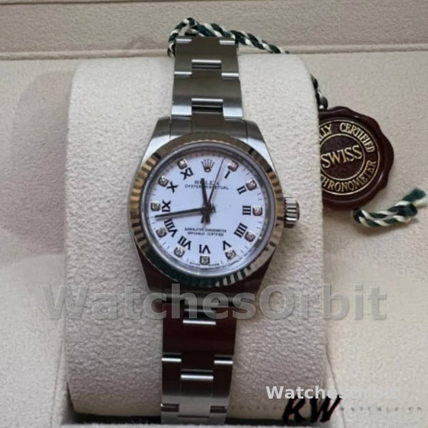 Replique Femmes Rolex Oyster Perpetual 26mm Femmes-176234-White Roman Dial Blanc