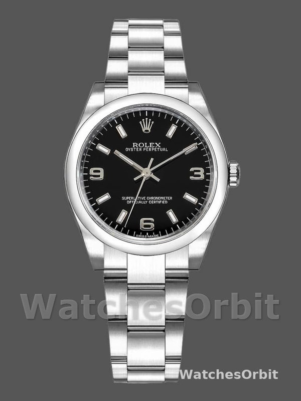 Rolex Oyster Perpetual 177200 Black Arabic Dial Domed Bezel 31mm Lady Replica Watch