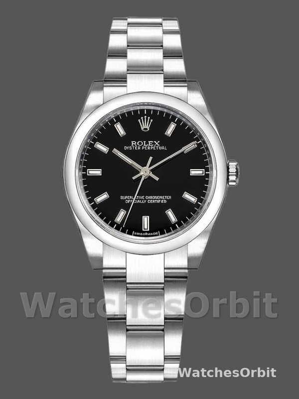 Rolex Oyster Perpetual 177200 Black Index Dial Domed Bezel 31mm Lady Replica Watch