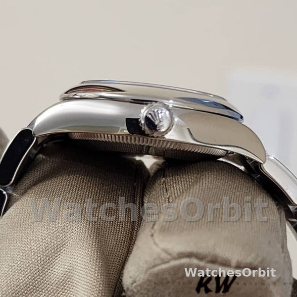 Replique Rolex Oyster Perpetual 31mm Femme-177200-Noir Cadran Index-Cerclage bombé Noir