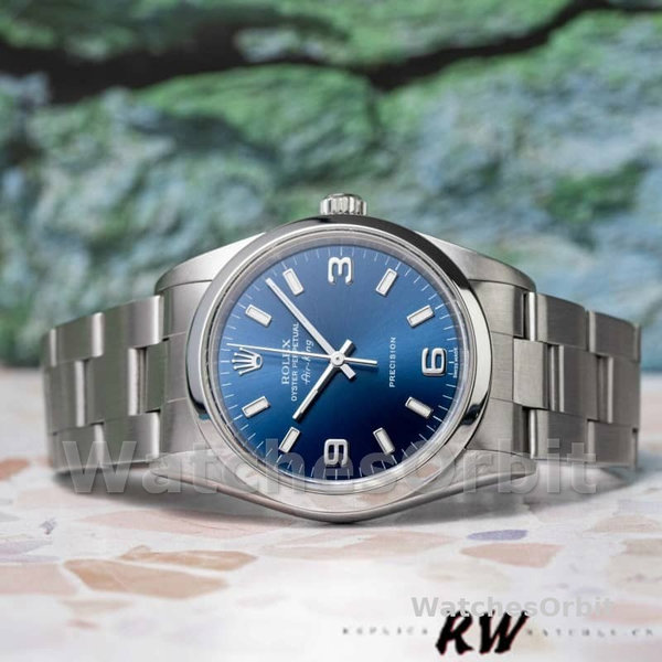 Rolex Oyster Perpetual 177200 Blue Arabic Dial Domed Bezel 31mm Lady Replica Watch