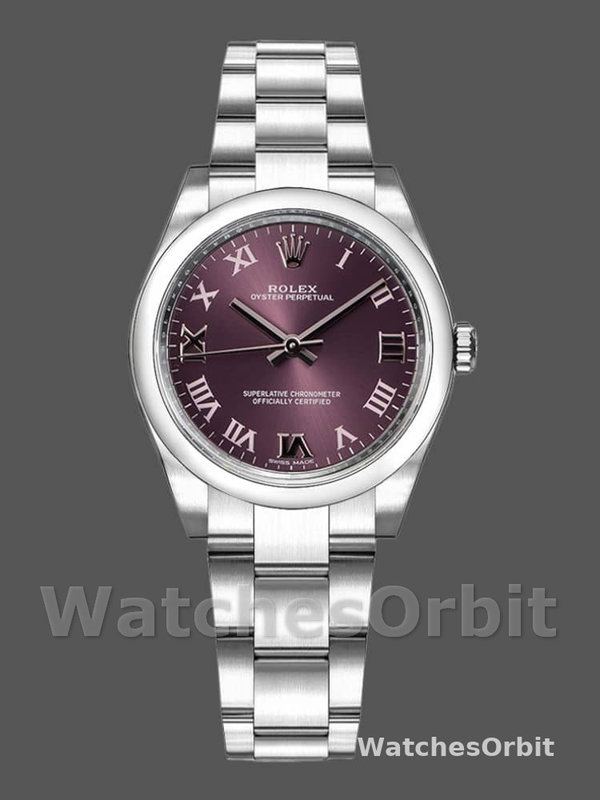 Rolex Oyster Perpetual 177200 Grape Red Dial 31mm Lady Replica Watch