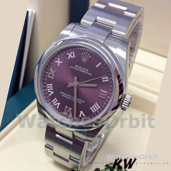 Women's Rolex Oyster Perpetual 31mm Women's-177200-Grape Red Dial Grape Red