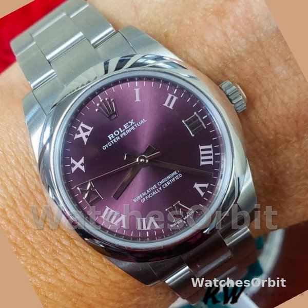 Womens Rolex Oyster Perpetual 31mm Womens-177200-Grape Red Dial Grape Red Replica Image