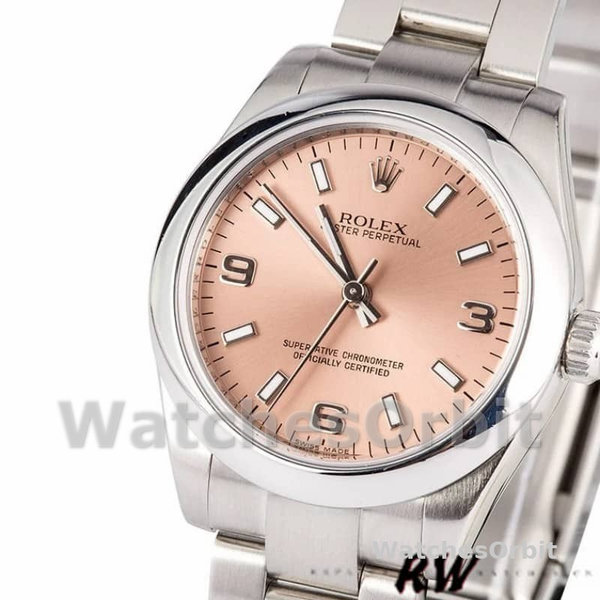 Women's Rolex Oyster Perpetual 31mm Women's-177200-Pink Dial-Domed Bezel Pink