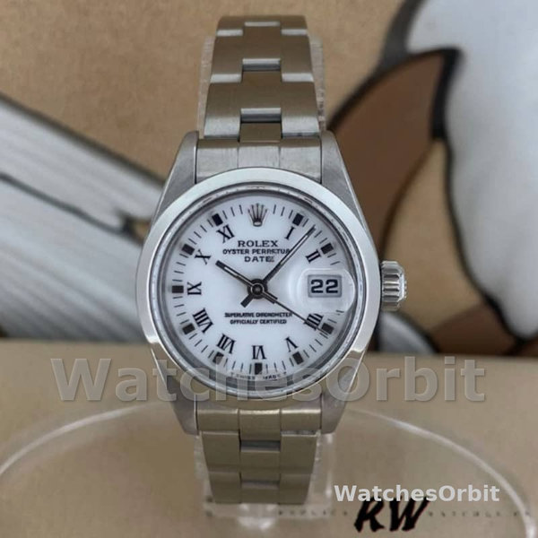 Women's Rolex Oyster Perpetual 31mm Women's-177200-White Roman Dial-Oyster Bracelet White