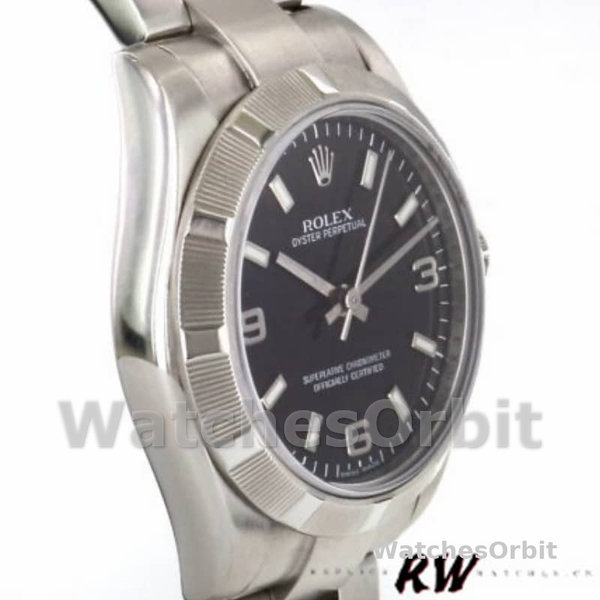 Women's Rolex Oyster Perpetual-177210, 31mm, Stainless Steel, Black Dial, Lady Black