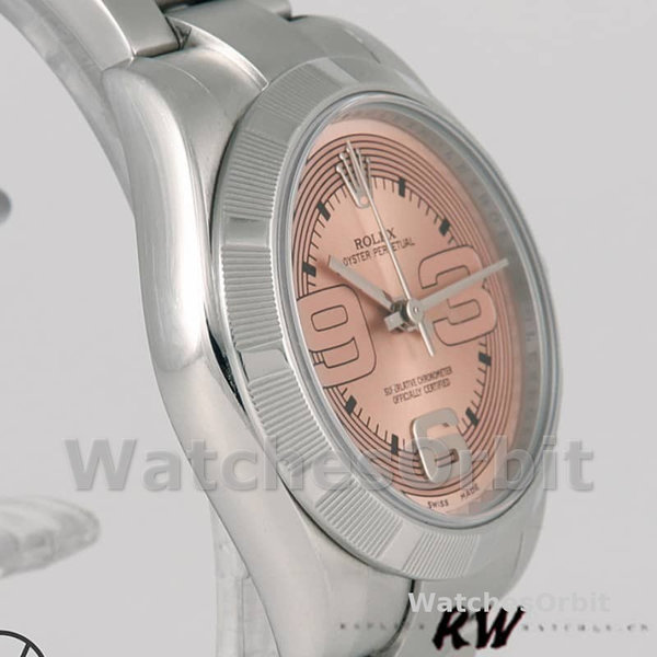 Replique Rolex Oyster Perpetual 31mm Femme-177210-Pink Maxi Arabic Dial Rose