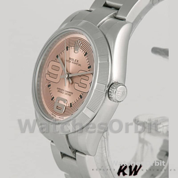 Replique Rolex Oyster Perpetual 31mm Femme-177210-Pink Maxi Arabic Dial Rose