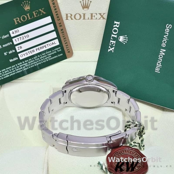 Replique Rolex Oyster Perpetual 31mm Women's-177210-Silver Dial-Pink Hour Markers Silver pour femme