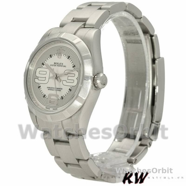 Replique Rolex Oyster Perpetual 31mm Femme-177210-Silver Maxi Arabic Dial Argenté