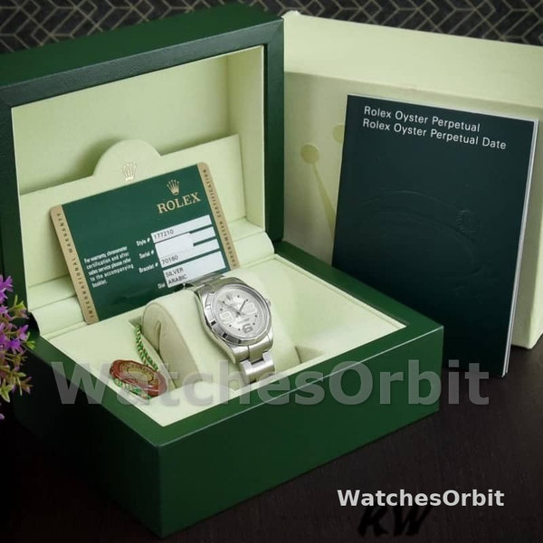 Replique Rolex Oyster Perpetual 31mm Femme-177210-Silver Maxi Arabic Dial Argenté