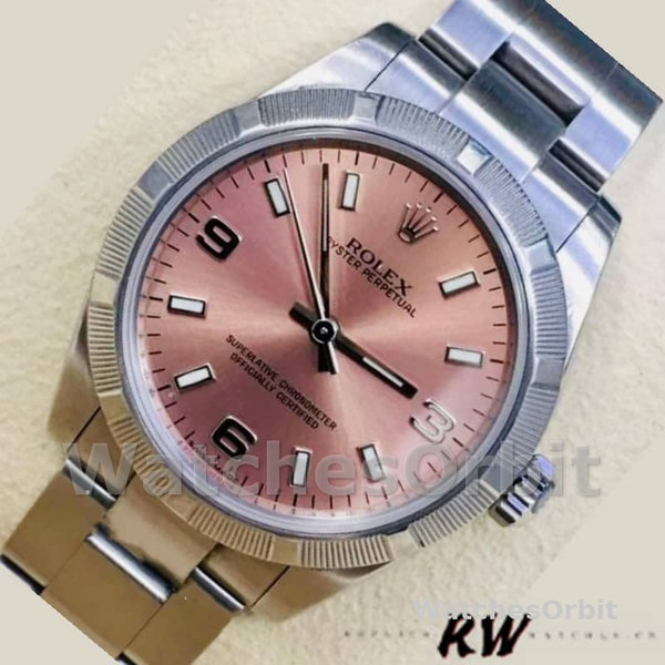 Replique Rolex Oyster Perpetual 31mm Femmes-177210-Acier inoxydable-Cadran rose Rose