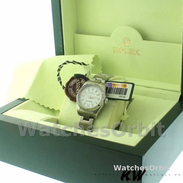 Replique Rolex Oyster Perpetual 31mm Femmes-177210-Stainless Steel-White Dial White Blanc