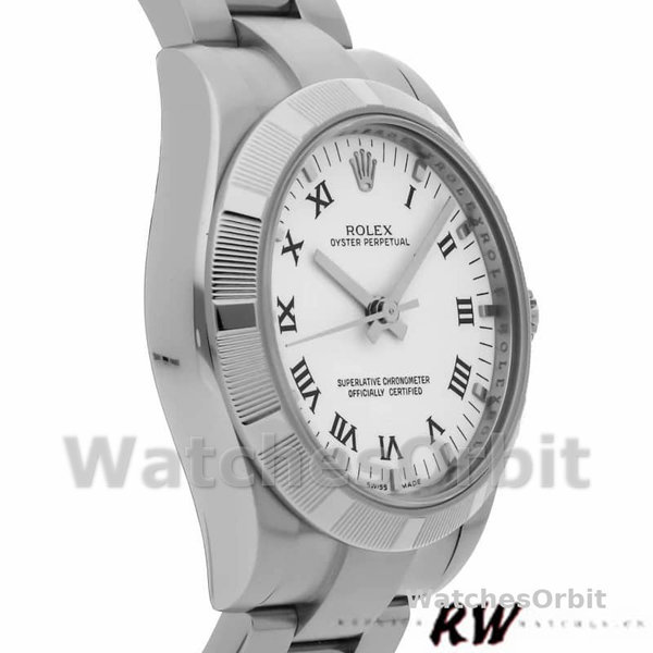 Replique Rolex Oyster Perpetual 31mm Femme-177210-acier inoxydable-cadran romain blanc Blanc