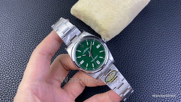 Replica Rolex Oyster Perpetual 41 voor heren Groene wijzerplaat Roestvrij staal 124300 Groene wijzerplaat